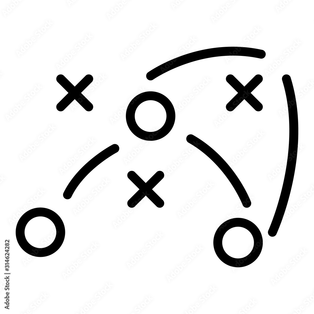 Poster team soccer tactic icon. outline team soccer tactic vector icon for web design isolated on white bac