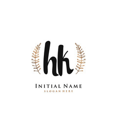 HK Initial handwriting logo vector