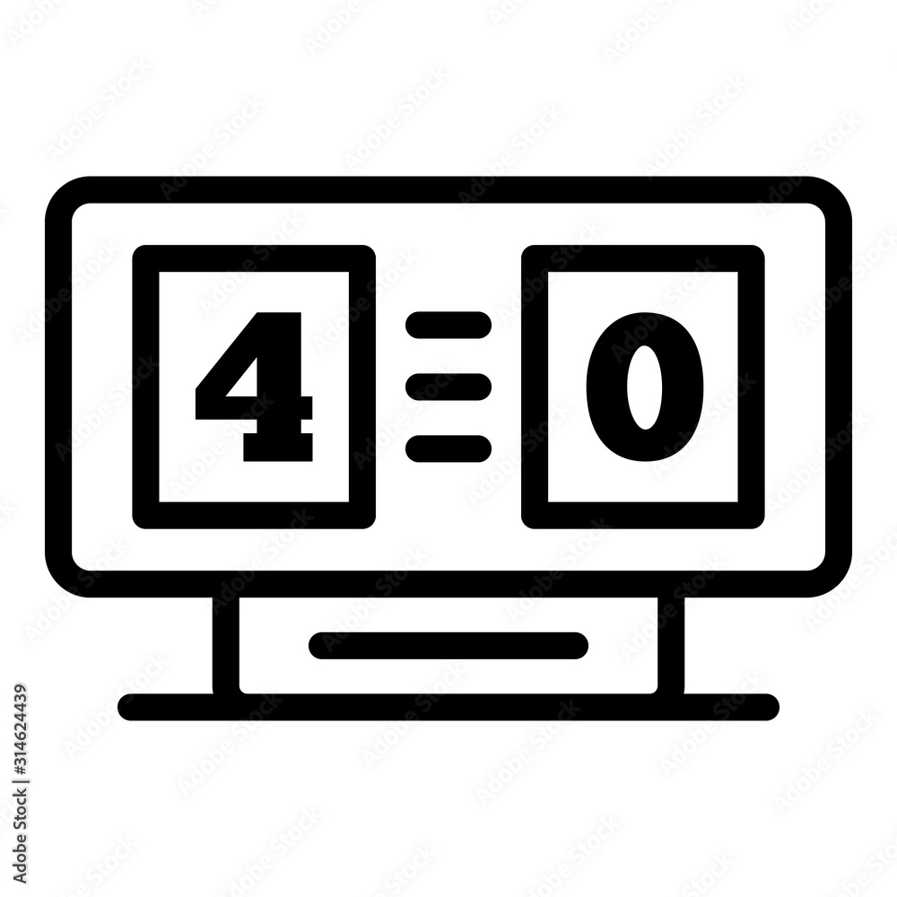 Poster soccer table score icon. outline soccer table score vector icon for web design isolated on white bac