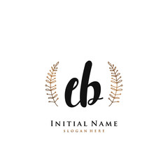 EB Initial handwriting logo vector