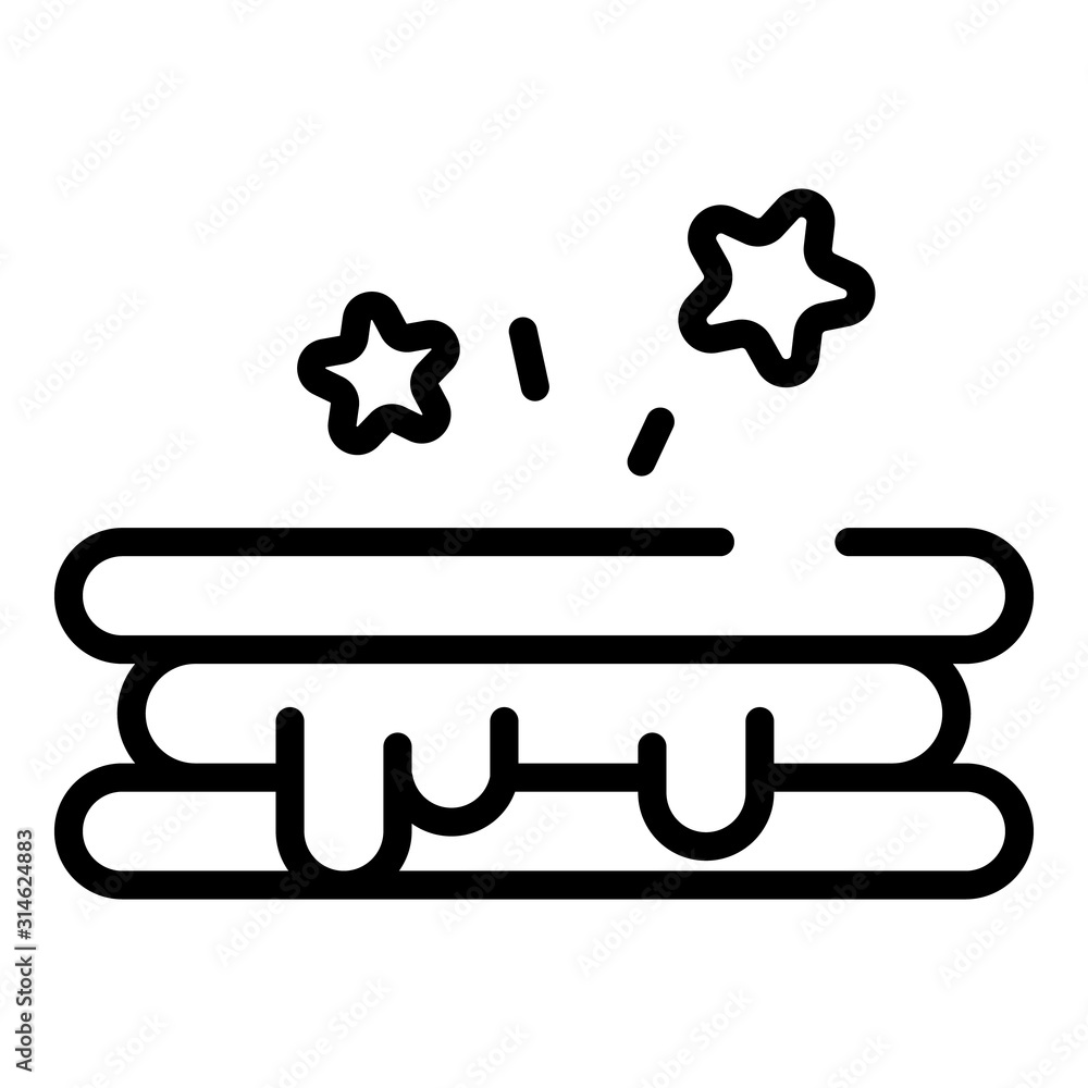 Poster cream cookie icon. outline cream cookie vector icon for web design isolated on white background