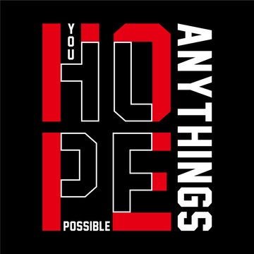 hope art element typography concept, vector illustration
