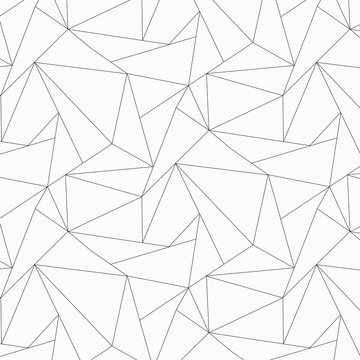 Geometric vector pattern, repeating asymmetry linear triangle shape or polygon triangle. Pattern is clean for fabric, wallpaper, printing. Pattern is on swatches panel.