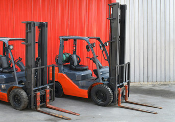  Parked Forklifts in warehouse front © I Viewfinder