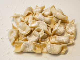 A kind of ravioli, casoncelli, home made traditional food of the Bergamo area, Italy. Delicious Italian food