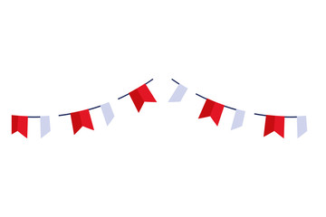 Obraz premium garlands hanging red and white color isolated icon vector illustration design