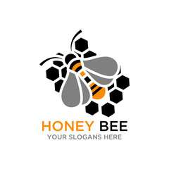 Honey Bee Icon Honey Flying Bee Insect Bugs Insects Free Logo Design Template, Bee, Bee Cartoon Vector