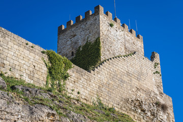 Tower of Lombardy Castle in Enna city on Sicily Island in Italy