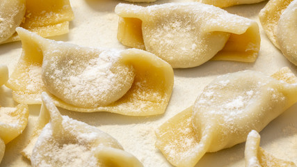 A kind of ravioli, casoncelli, home made traditional food of the Bergamo area, Italy. Delicious Italian food