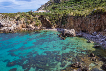 Disa beach in Zingaro nature reserve on Sicily Island in Italy
