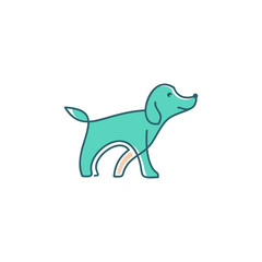simple dog design with warm colors