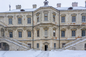 Old castle, Podgoretsky castle. Elements of the architecture of the ancient castle. Podgoretsky castle in the village of Pidhirtsi in Lviv district, Western Ukraine.