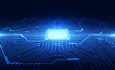 Vector graphics. chip processor speed technology background. vector illustration