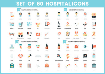 Hospital icons set for business