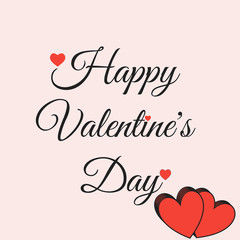 happy valentine's day greeting card on abstract background with colourful hearts