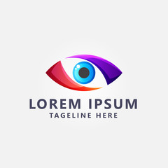 Premium Colorful Eye logo design Vector