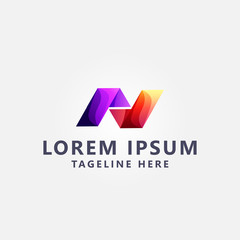 Premium Colorful Letter N logo design Vector