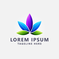 Premium Colorful Cannabis logo design Vector