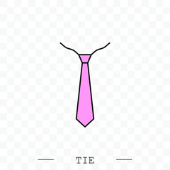 Tie Icon color flat Vector Illustration On white Background Eps 10. Tie Icon in trendy style isolated.  Necktie symbol for your web site design, logo, app, UI. Vector illustration, EPS 10. color