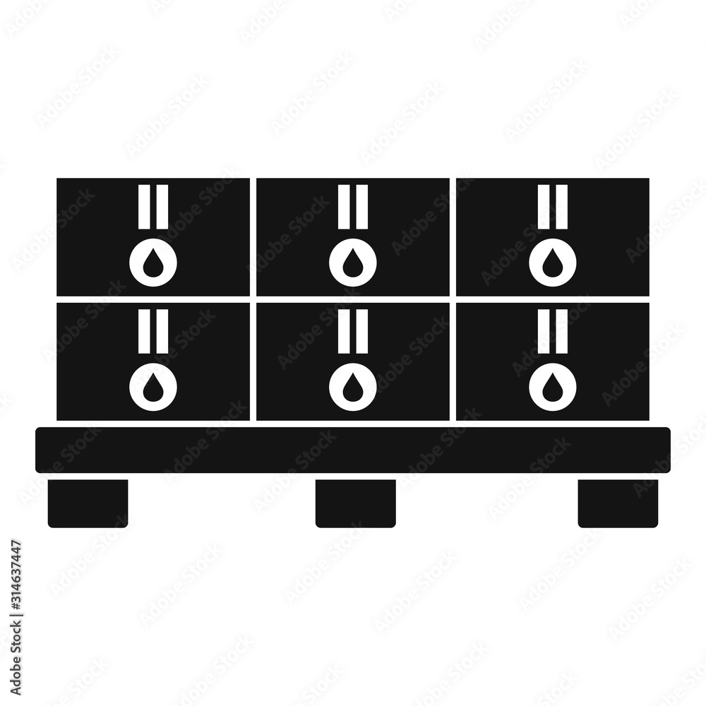 Poster pallet milk box icon. simple illustration of pallet milk box vector icon for web design isolated on 