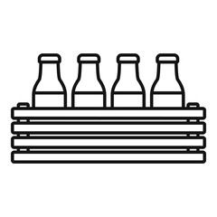 Milk bottle box icon. Outline milk bottle box vector icon for web design isolated on white background