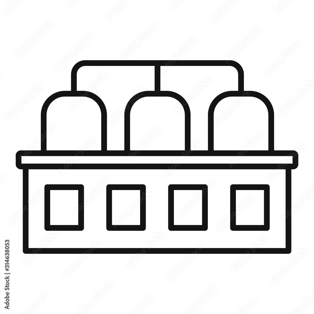 Poster milk factory building icon. outline milk factory building vector icon for web design isolated on whi
