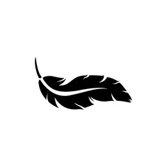 Black bird feather vector illustration