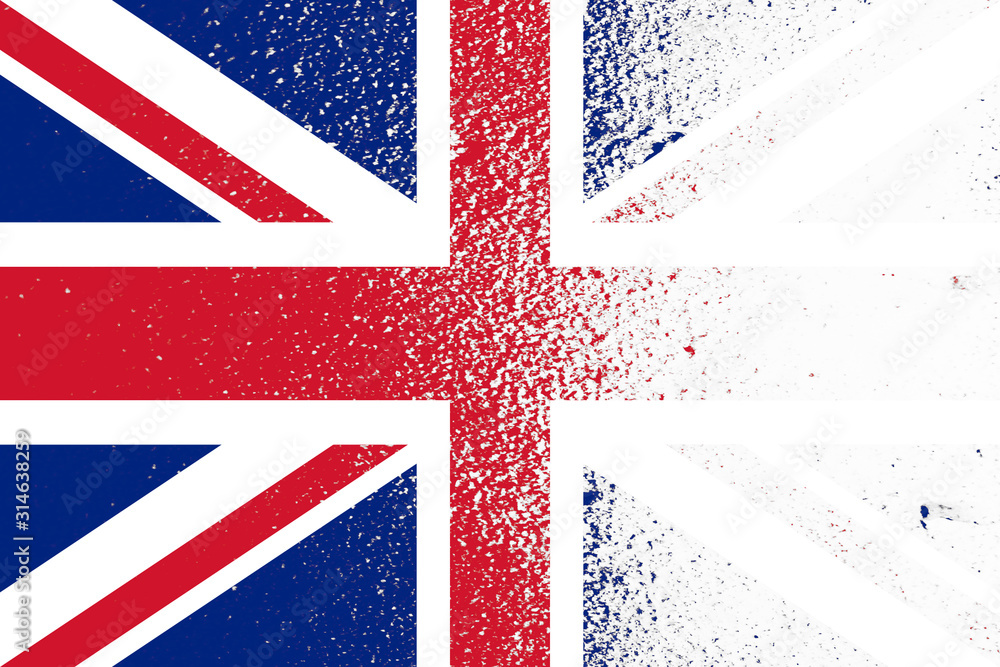 Poster flag of great britain with texture. template for design