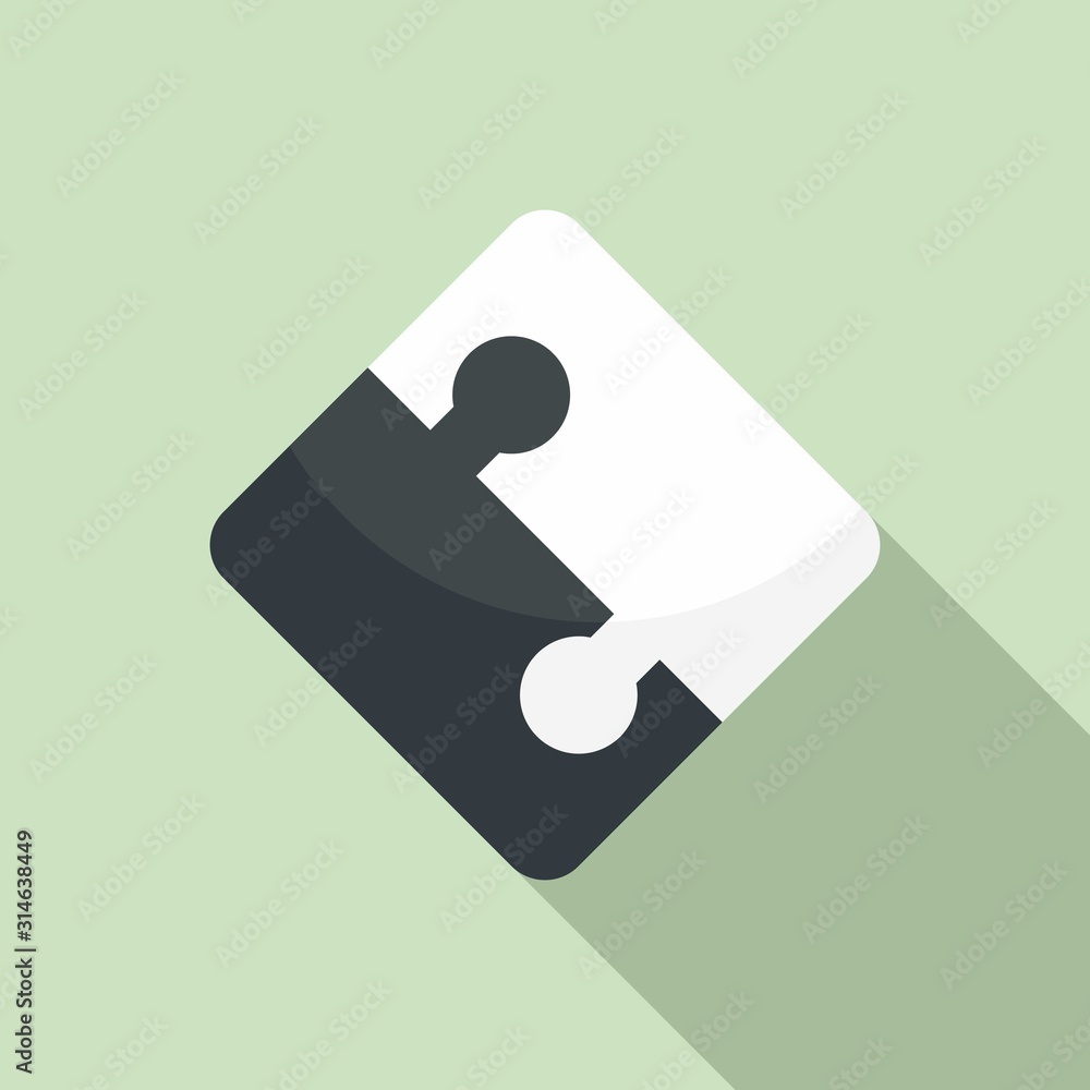 Poster half part puzzle icon. flat illustration of half part puzzle vector icon for web design