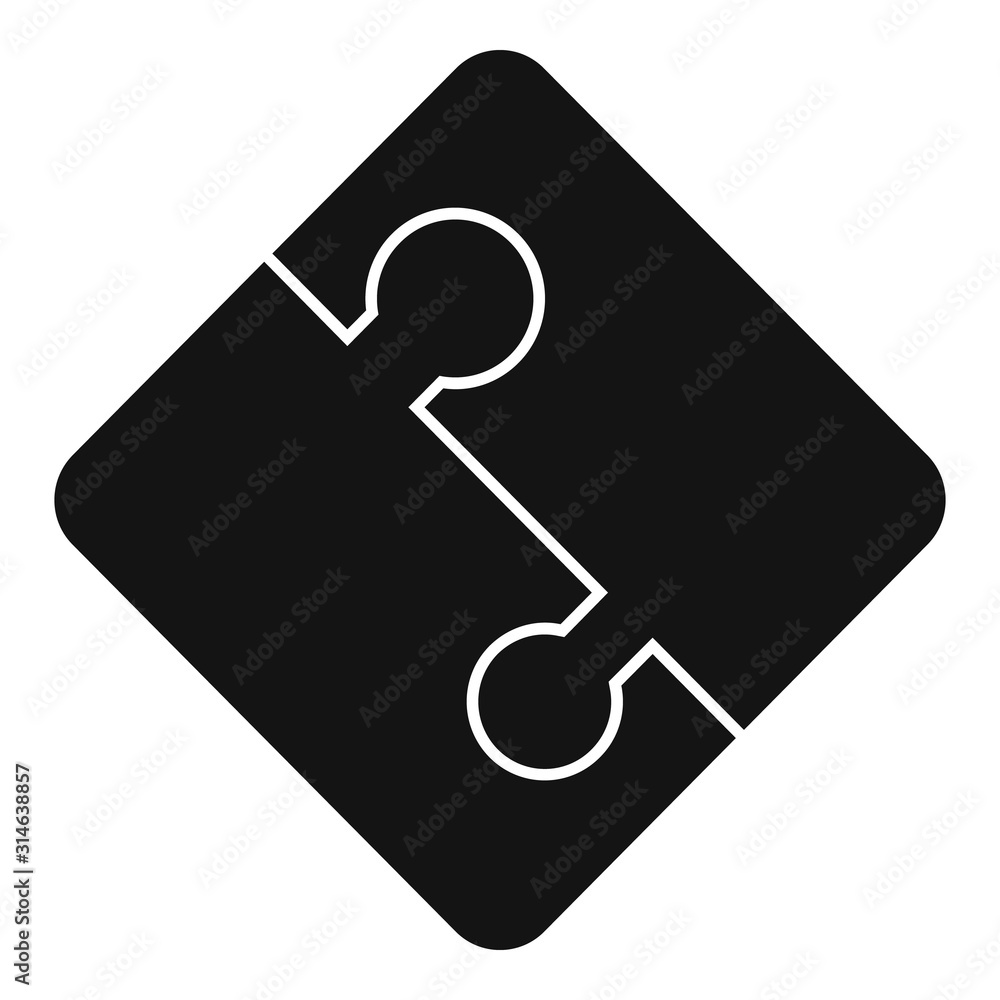 Poster half part puzzle icon. simple illustration of half part puzzle vector icon for web design isolated o
