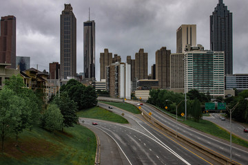 Fototapeta na wymiar Overlooking the highway in Atlanta Georgia 