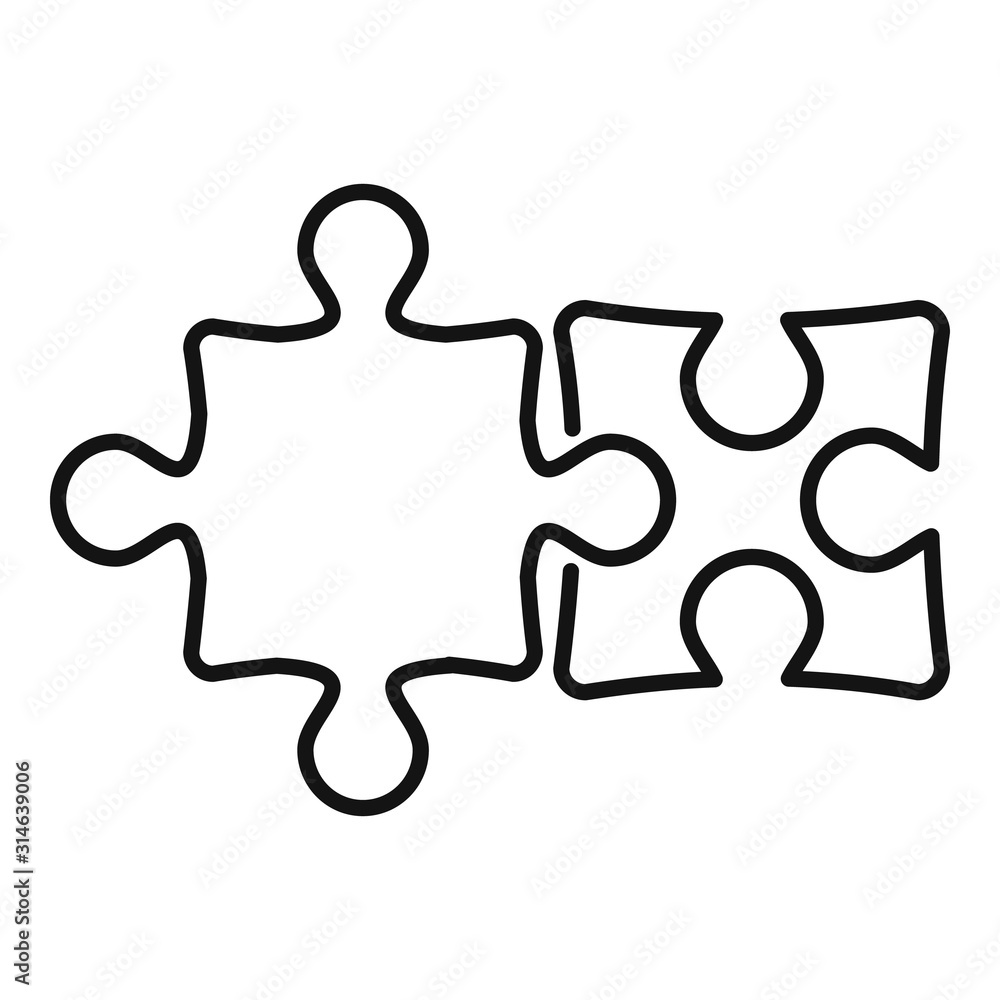 Poster square jigsaw icon. outline square jigsaw vector icon for web design isolated on white background