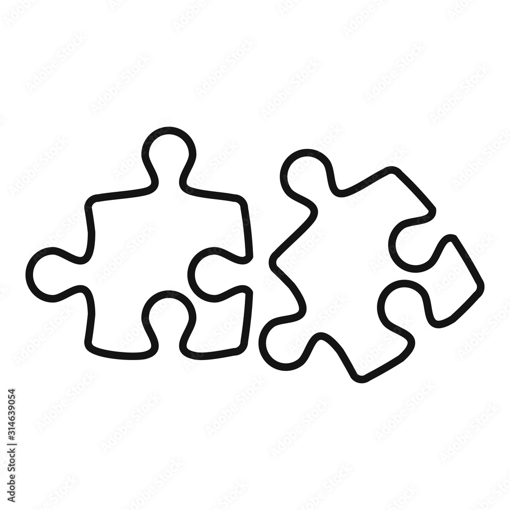 Poster Puzzle part icon. Outline puzzle part vector icon for web design isolated on white background