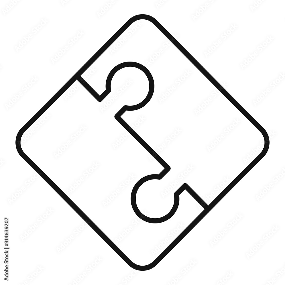 Poster half part puzzle icon. outline half part puzzle vector icon for web design isolated on white backgro