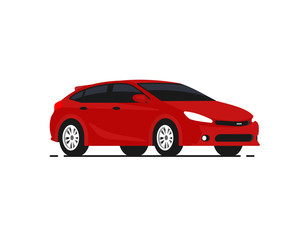 Fototapeta na wymiar Car vector illustration. Rad hatchback. Vehicles transport. Auto Icon in flat style.