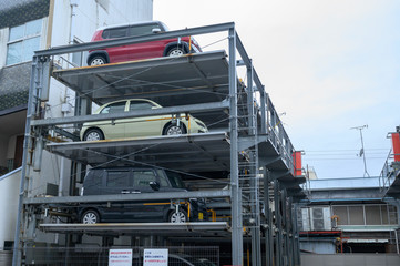 Vertical parking in Japan - November,  27, 019