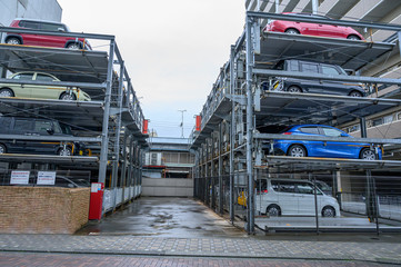 Vertical parking in Japan - November,  27, 019
