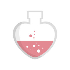 fragrance with heart bottle isolated icon vector illustration design