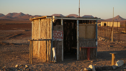 Remote Settlement in the Palmwag Concession Area in northern Namibia.