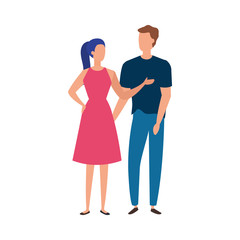 business couple elegant avatar character vector illustration design