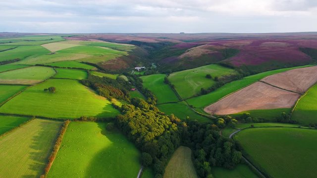 United Kingdom, Devon, Exmoor National Park, aerial view over the moors  