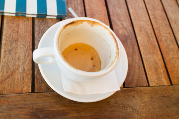 empty coffee cup with spoon