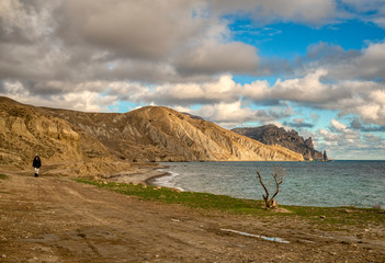 Crimea January 4, 2020 Quiet Bay. Located in the Crimea Between the village of Resort and Sunny Valley.