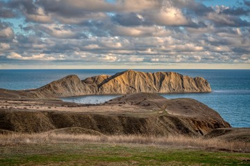 Crimea January 4, 2020 Quiet Bay. Located in the Crimea Between the village of Resort and Sunny Valley.