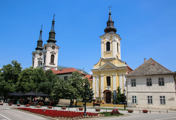 Old, historical part of the city with churchs in Sremski Karlovci, Serbia