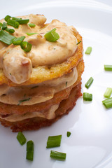 potato pancakes with sauce
