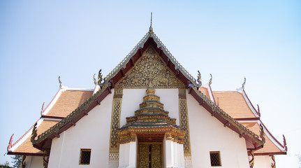 thailand tample roof and blue sky
