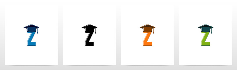 Graduation Hat On Letter Logo Design Z