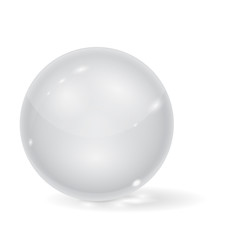 Glass ball. 3d white transparent sphere