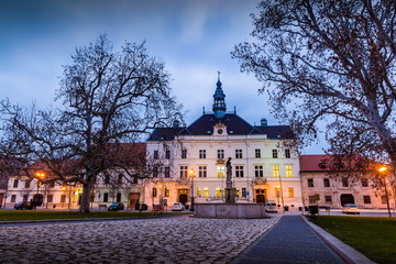 Fototapeta premium View at the city hall of Valtice. South Moravian region, Czech republic, Europe.